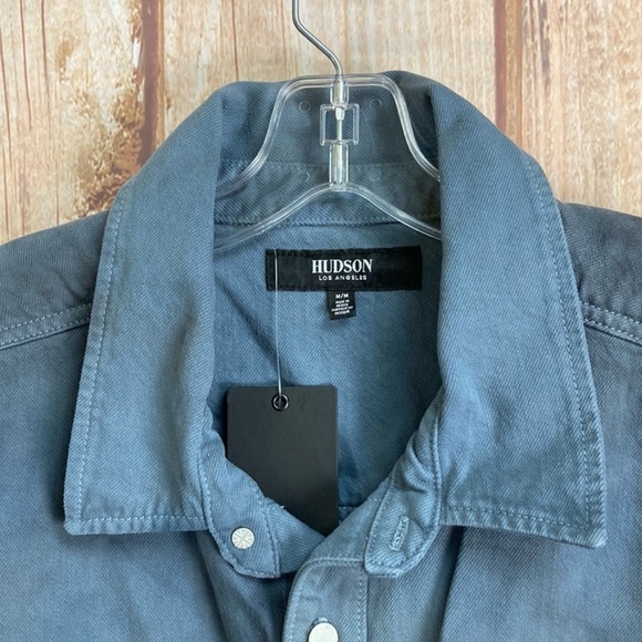 Hudson Long Sleeve Work Wear Shirt in Blu Marble Size Medium Men’s - Picture 5 of 10